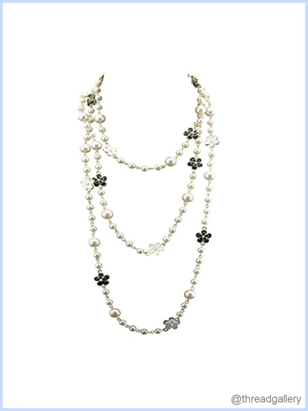 Women's Imitation Pearl Beaded Long Sweater Necklace ClassicPendant Style